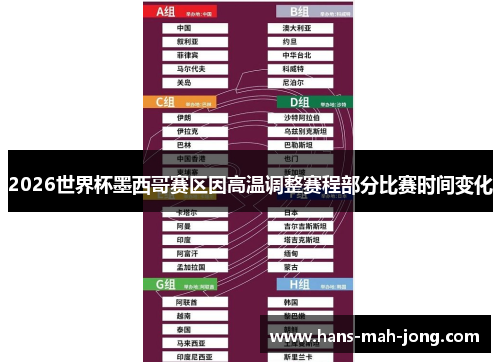 2026世界杯墨西哥赛区因高温调整赛程部分比赛时间变化